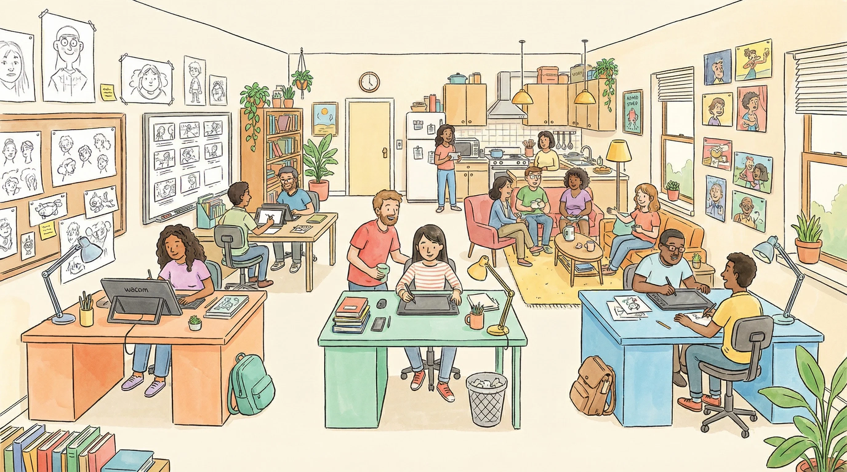 小一熟了动画师社区工作空间 - 创作者协作交流场景